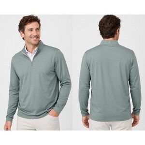 NWOT Johnnie-O Performance Mens XXL Quarter Zip Sage BlueGray Stretch Golf Shirt